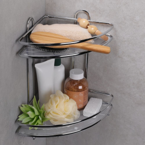 Półka łazienkowa narożna BLANCA dwupoziomowa